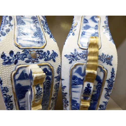 17 - 19thC and later Oriental ceramics: to include a pair of late 19thC Chinese porcelain, tapered vases,... 