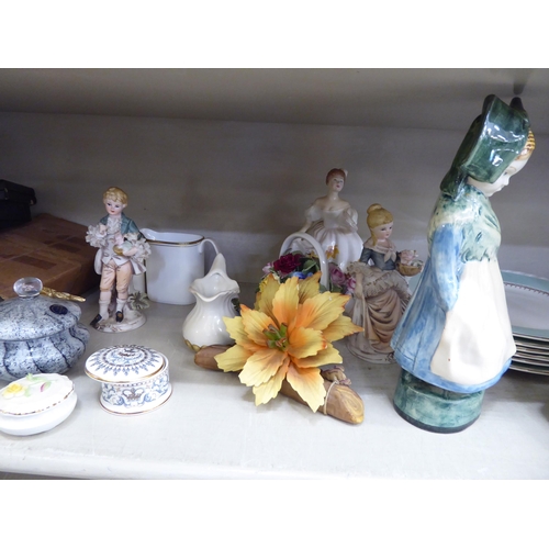 127 - Decorative ceramics: to include collector's plates; ceramic figures; and small trinket boxes