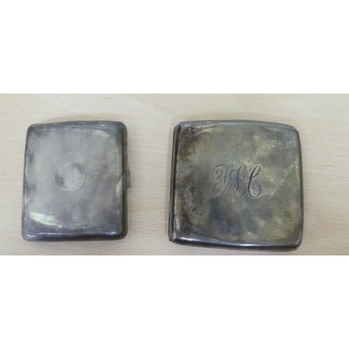 143 - Two folding cushion moulded silver cigarette cases  mixed marks