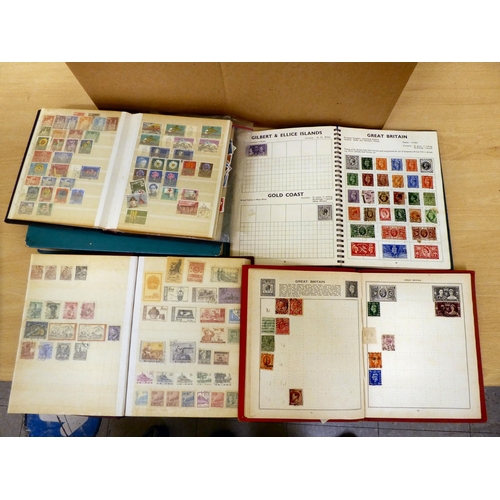 145 - Postage stamps, in multiple albums and stock books