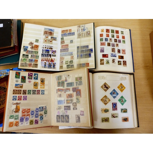 145 - Postage stamps, in multiple albums and stock books