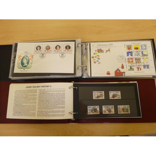 150 - Mint postage stamps and First Day covers of Guernsey and Jersey, together with coin First Day Covers... 