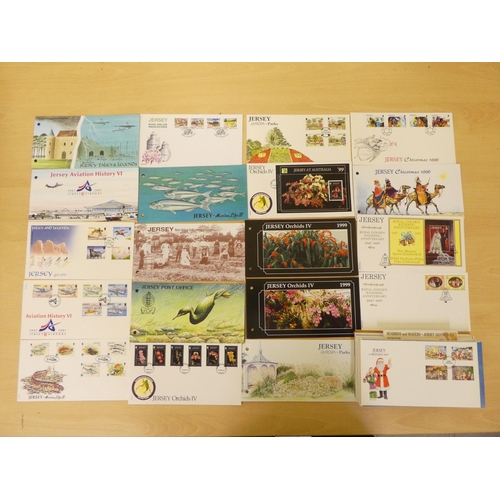 150 - Mint postage stamps and First Day covers of Guernsey and Jersey, together with coin First Day Covers... 