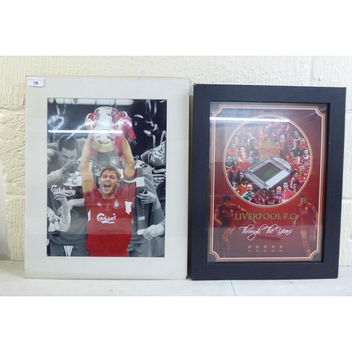 16 - Liverpool FC related coloured prints, featuring Steven Gerrard  10