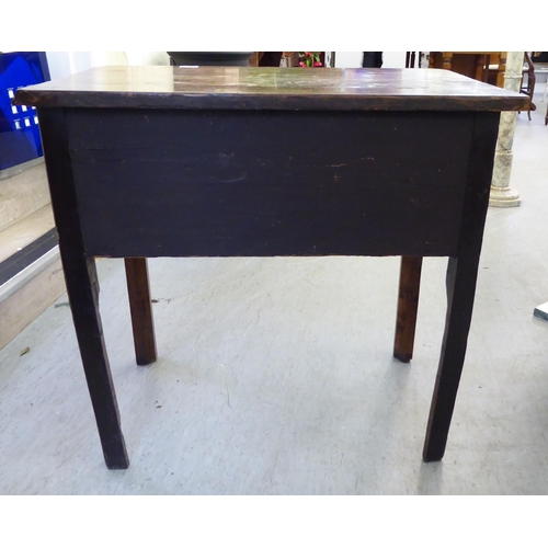 162 - A George III walnut lowboy with two short/one long drawer, raised on chamfered legs  28