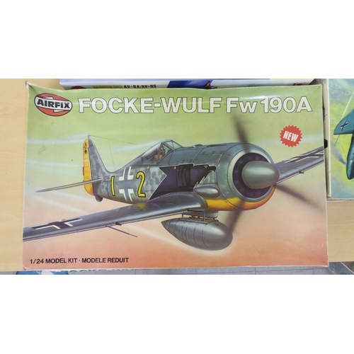 175 - Three Airfix model kits, viz. a 'Junkers Ju 87D-2'; a 'Harrier GR3; and a 'Focke-Wulf'  boxed&n... 