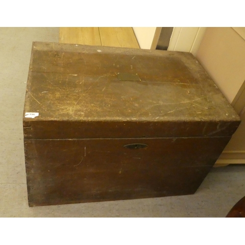 196 - An early 20thC oak chest with straight sides and a hinged lid  19