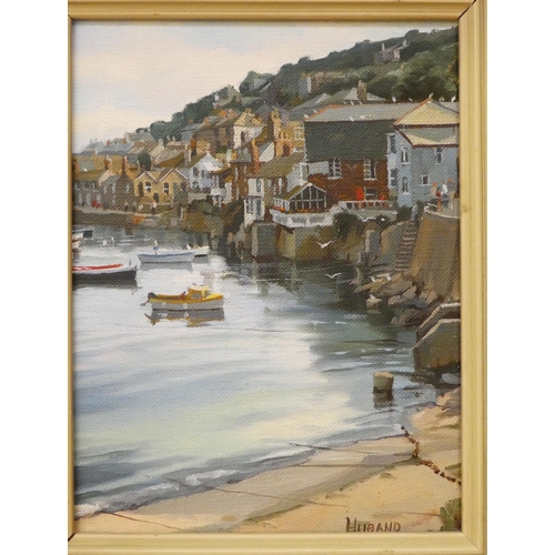 200 - Geoffrey Huband - a Cornish coastal harbour scene  oil on board  bears a signature  8... 