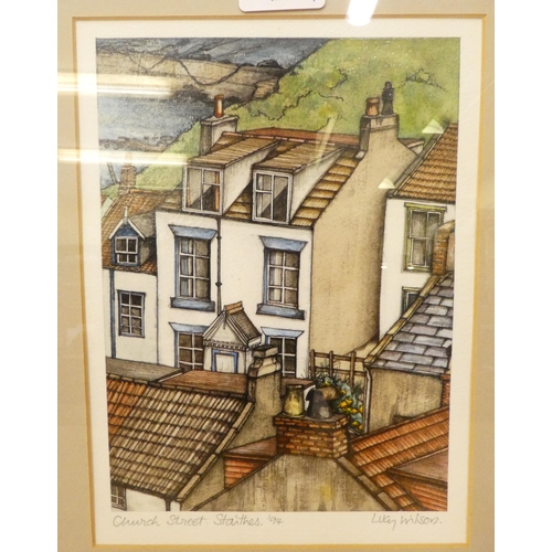 209 - Pictures: to include Sonia Robinson - a study of Newlyn  watercolour  bears a signature&nb... 