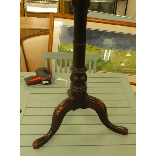 230 - A late 19thC mahogany pedestal table, on a turned column and tripod base  28