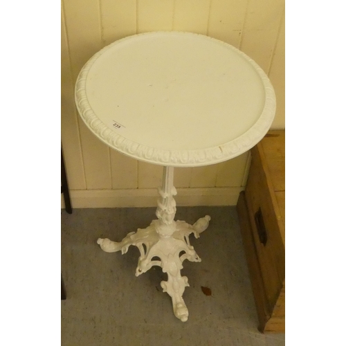 235 - A Victorian style white painted, cast iron pedestal terrace table  28