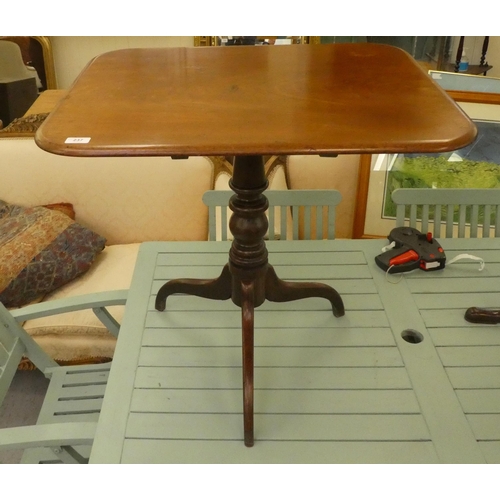 237 - A late Victorian mahogany tip-top pedestal table, raised on a later turned column and tripod base&nb... 