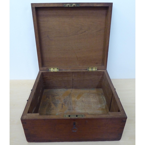 264 - An early 20thC Royal Engineers mahogany box with opposing brass handles  8