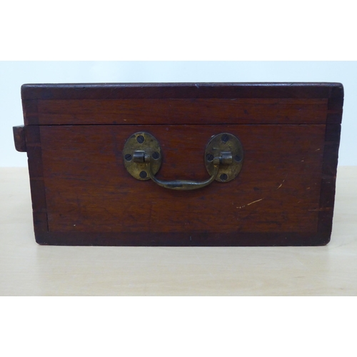 264 - An early 20thC Royal Engineers mahogany box with opposing brass handles  8