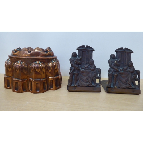 266 - Metalware: to include a late Victorian copper jelly mould of oval form  5.5