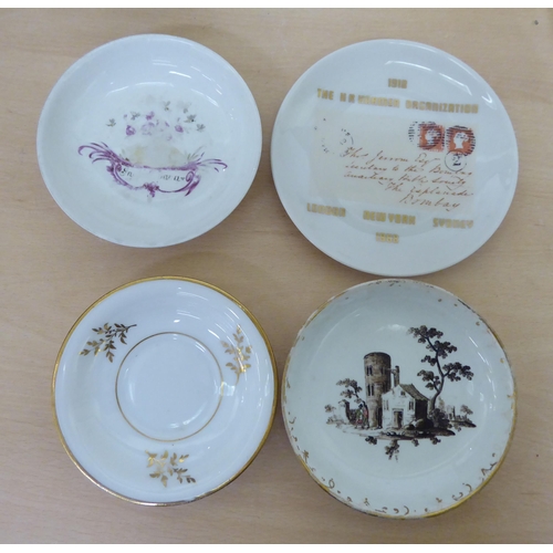 27 - Ceramics and glassware: to include porcelain saucers (only); and a Carnival style pedestal sweet dis... 