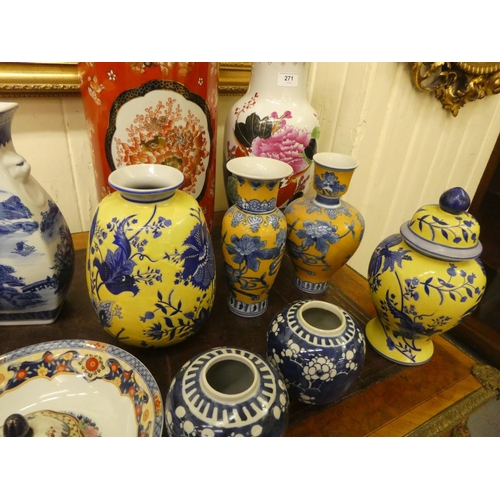 271 - Modern Oriental and other ceramics: to include vases  largest 18