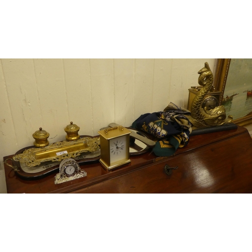 277 - A mixed lot: to include a cast brass deskstand  8