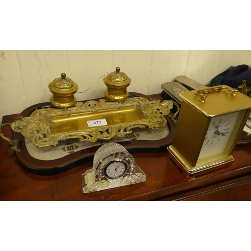 277 - A mixed lot: to include a cast brass deskstand  8