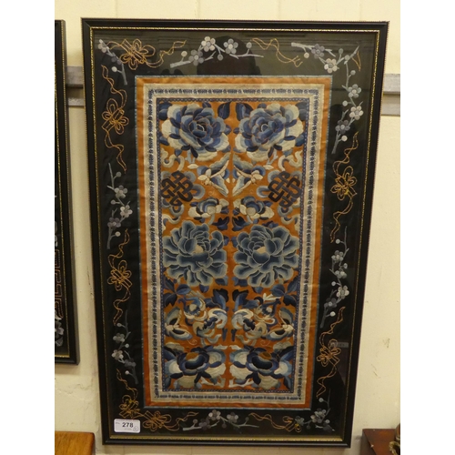 278 - Two 19thC silk embroidered panels  13