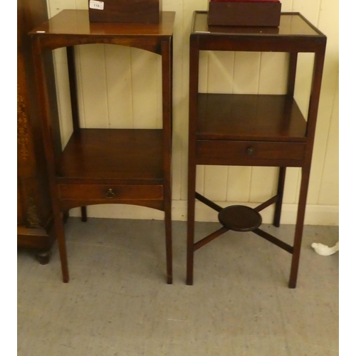 280 - Two similar late George III mahogany two tier night stands  32