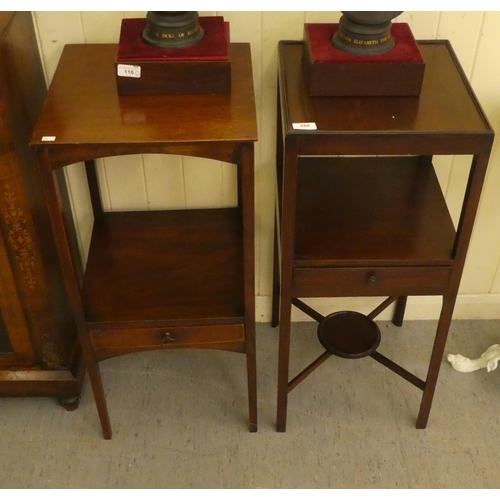 280 - Two similar late George III mahogany two tier night stands  32