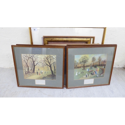 30 - Mainly 20thC mixed media and various subject artwork  some bearing signatures  framed &... 