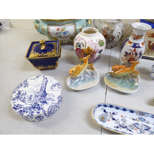 33 - Circa 1890-1950 decorated English and European ceramics: to include two items of Meissen