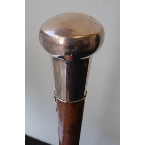 67 - A 9ct gold capped Malacca walking cane