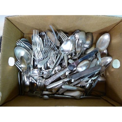 75 - Variously patterned nickel, steel and EPNS cutlery and flatware