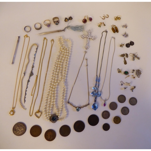 76 - Coins, collectables and items of personal ornament: to include variously set earrings