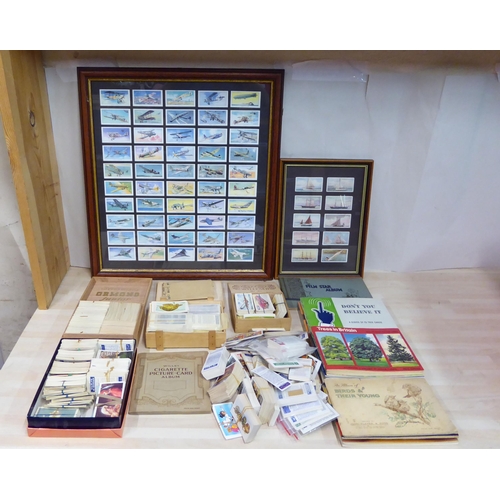 78 - Uncollated cigarette cards, variously themed, in albums, loose and framed: to include Ogdens, Wills ... 