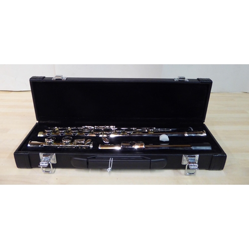 86 - A Lindo silver plated flute  cased