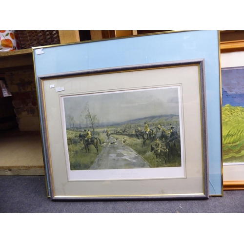 88 - Framed pictures and prints: to include three works after Lionel Edwards  coloured prints  ... 