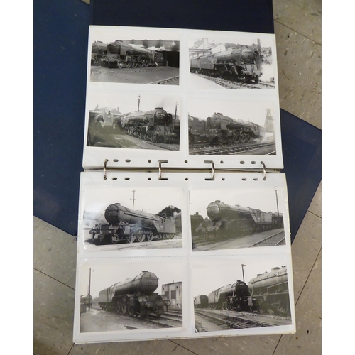 111 - Three albums of monochrome photographs of locomotives