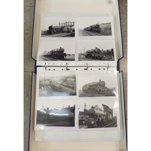 111 - Three albums of monochrome photographs of locomotives