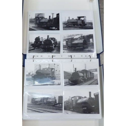 111 - Three albums of monochrome photographs of locomotives