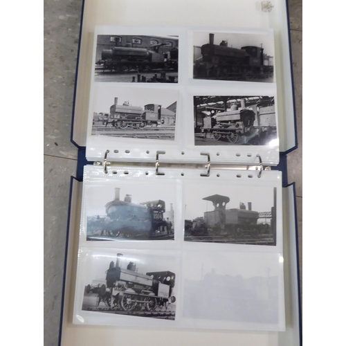 111 - Three albums of monochrome photographs of locomotives