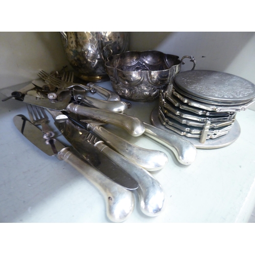 296 - EPNS white metal and pistol gripped handled cutlery and flatware