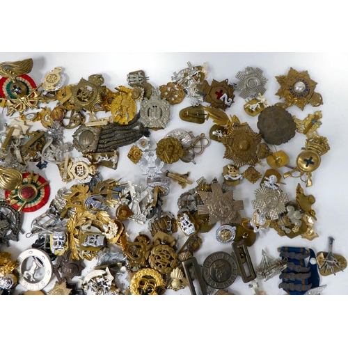 101 - Miscellaneous, mainly British military badges and insignia, some copies: to include helmet plates; a... 