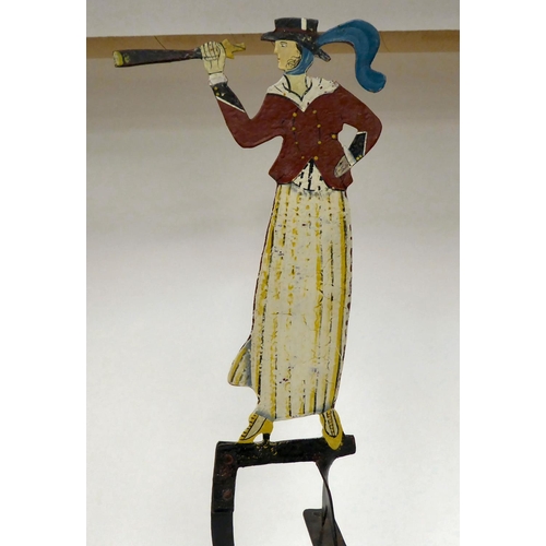 113 - A folk art painted rocking toy, a sailor looking through a spy glass  21