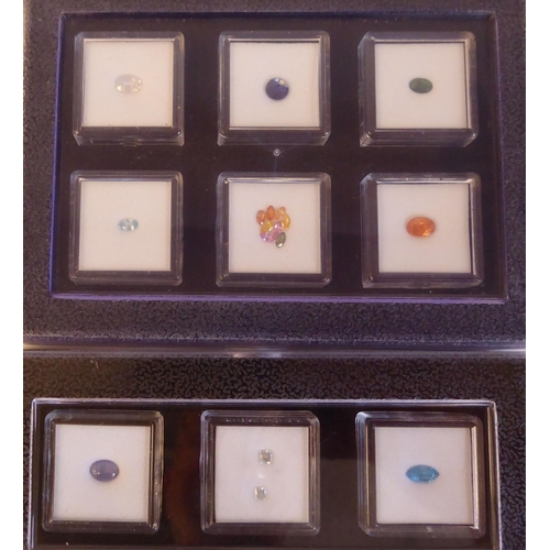 153 - Fancy Cut Collection from Gem Collector, various gemstones displayed in boxes; and collectable items... 