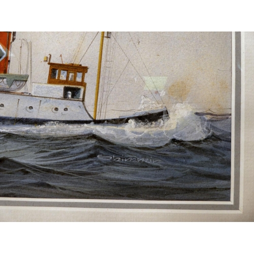 16 - Shimmir - 'Thros Legarth in the Mersey Estuary'  watercolour  bears a signature  12