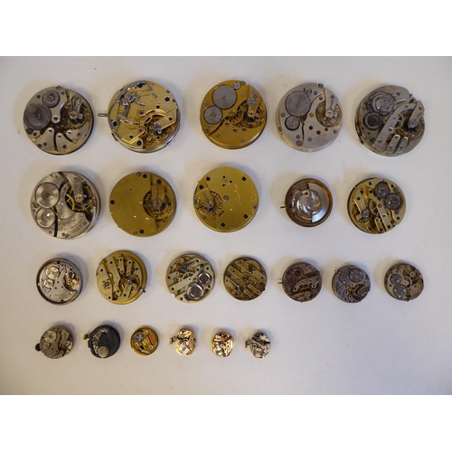 170 - JW Benson and other pocket watch movements, some variously faced by Arabic and Roman dials