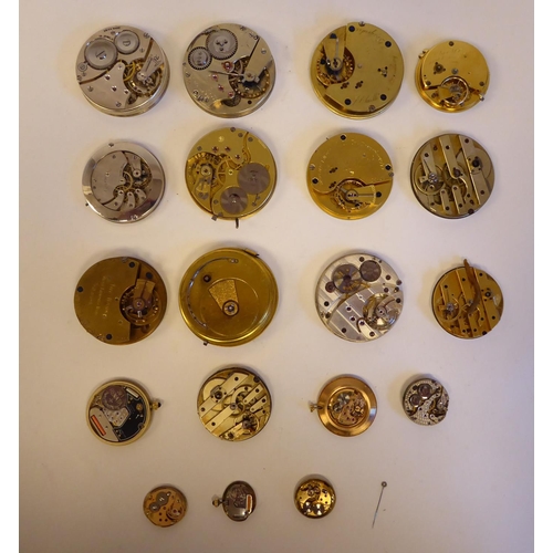 175 - JW Benson and other pocket watch movements, some variously faced by Roman and Arabic dials