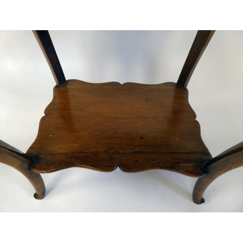 2 - A late 19thC walnut jardinière stand, fashioned as a miniature table with an undershelf and a mitred... 