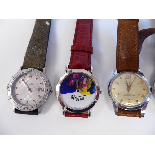 213 - Modern wristwatches: to include a Bulova; and various stainless steel straps