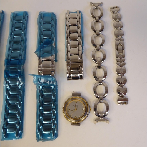 213 - Modern wristwatches: to include a Bulova; and various stainless steel straps