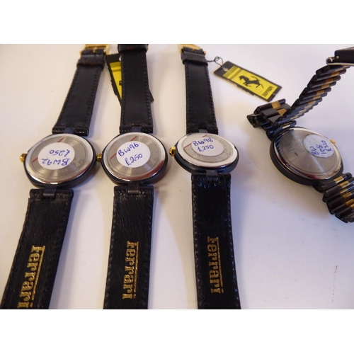 219 - Four ladies modern variously strapped Ferrari wristwatches