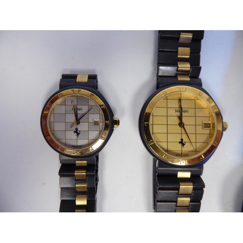 220 - Three ladies modern Ferrari wristwatches, two on flexible straps